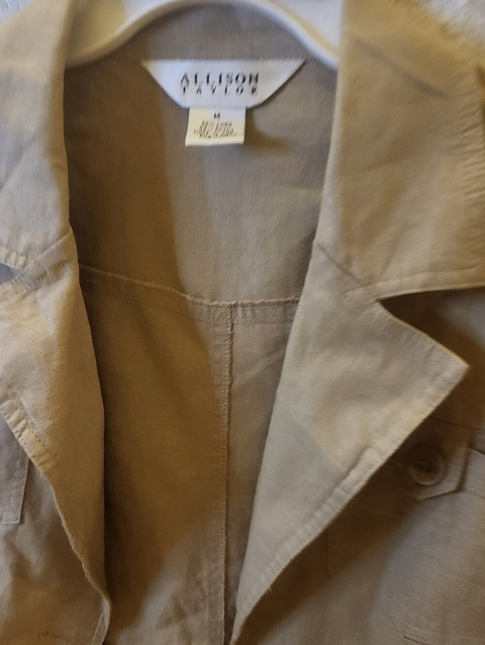Allison Taylor Light Tan Linen Safari Jacket